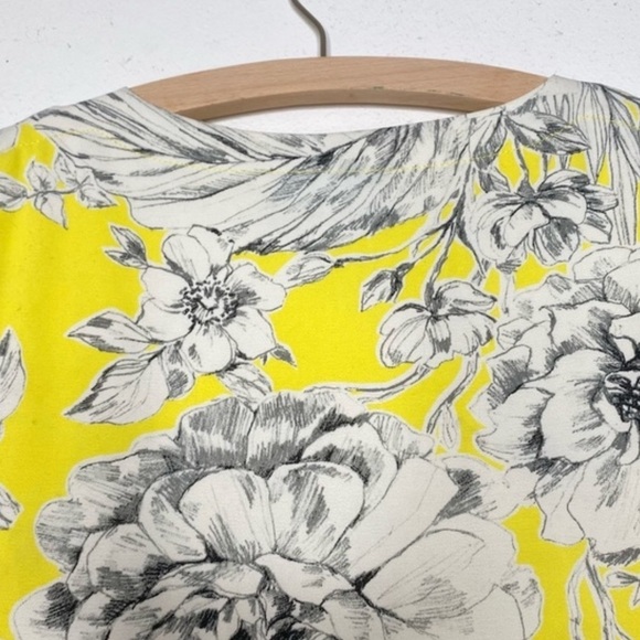 Juicy Couture floral shift dress relaxed stretch lined yellow and white - Picture 5 of 11